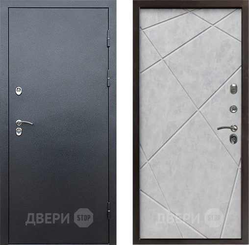 Входная металлическая Дверь Престиж TERMO с терморазрывом Снегирь Серебро Лучи Бетон светлый в Электрогорске