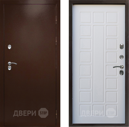 Входная металлическая Дверь Престиж TERMO с терморазрывом Снегирь Медь Престиж Белое дерево в Электрогорске