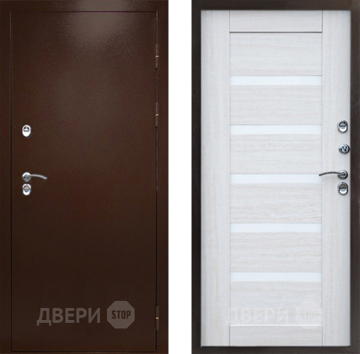 Входная металлическая Дверь Престиж TERMO с терморазрывом Снегирь Медь Царга Лиственница белая в Электрогорске
