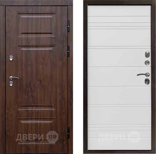 Входная металлическая Дверь Престиж TERMO с терморазрывом Премиум Орех Line Белый в Электрогорске