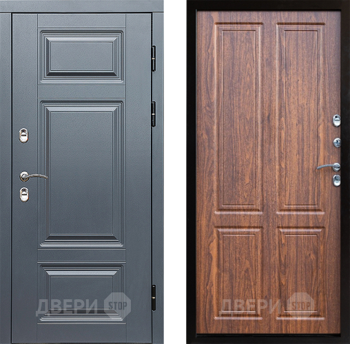 Входная металлическая Дверь Престиж TERMO с терморазрывом Премиум Грэй Премиум Орех светлый в Электрогорске