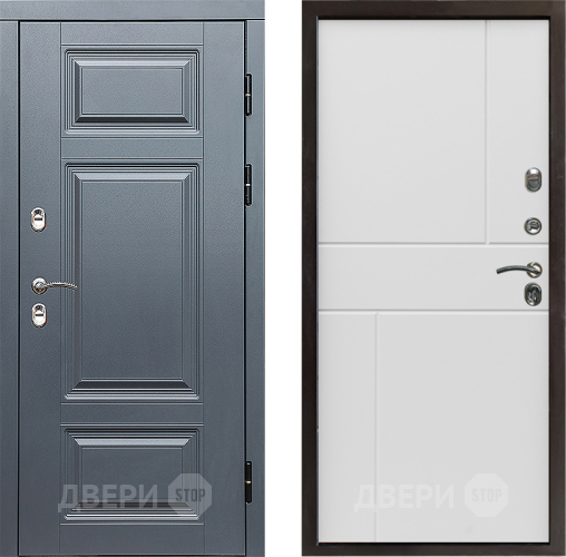 Входная металлическая Дверь Престиж TERMO с терморазрывом Премиум Грэй Горизонт Бетон белый в Электрогорске