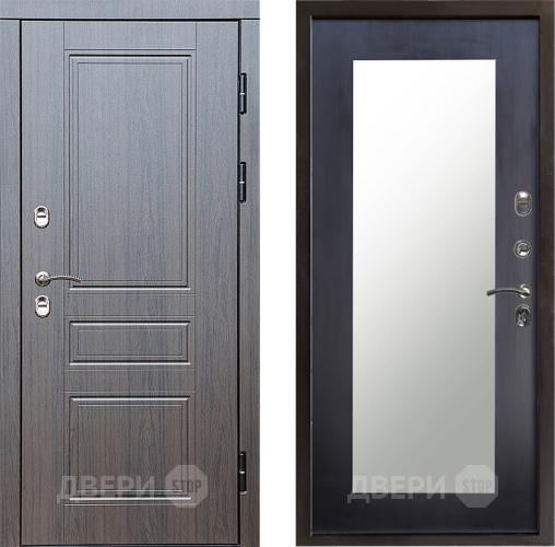 Входная металлическая Дверь Престиж TERMO с терморазрывом Классика Зеркало пастораль Венге в Электрогорске