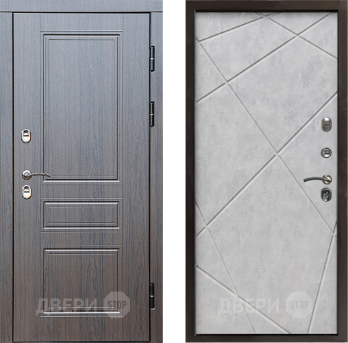 Входная металлическая Дверь Престиж TERMO с терморазрывом Классика Лучи Бетон светлый в Электрогорске