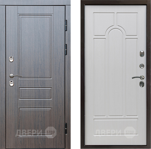 Входная металлическая Дверь Престиж TERMO с терморазрывом Классика Арка Лиственница белая в Электрогорске