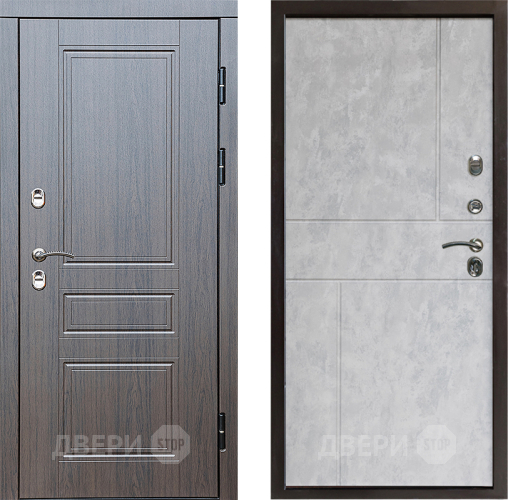 Входная металлическая Дверь Престиж TERMO с терморазрывом Классика Горизонт Бетон светлый в Электрогорске