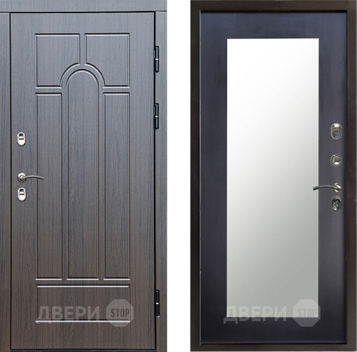 Входная металлическая Дверь Престиж TERMO с терморазрывом Арка Зеркало пастораль Венге в Электрогорске