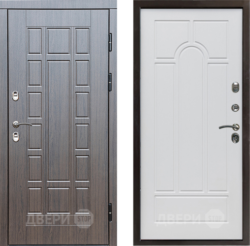 Входная металлическая Дверь Престиж TERMO с терморазрывом Престиж Арка Белое дерево в Электрогорске