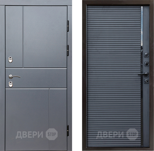 Входная металлическая Дверь Престиж TERMO с терморазрывом Горизонт Грэй Porte Черный кварц в Электрогорске