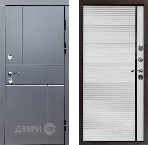 Входная металлическая Дверь Престиж TERMO с терморазрывом Горизонт Грэй Porte Белый в Электрогорске