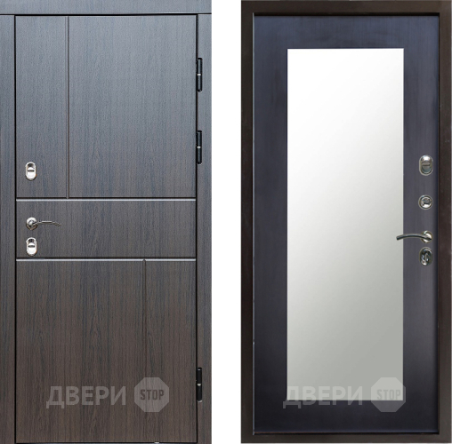 Входная металлическая Дверь Престиж TERMO с терморазрывом Горизонт Венге Зеркало пастораль Венге в Электрогорске