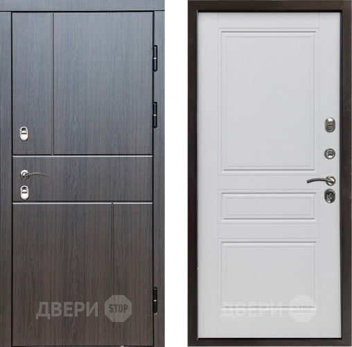 Входная металлическая Дверь Престиж TERMO с терморазрывом Горизонт Венге Классика Белый матовый в Электрогорске