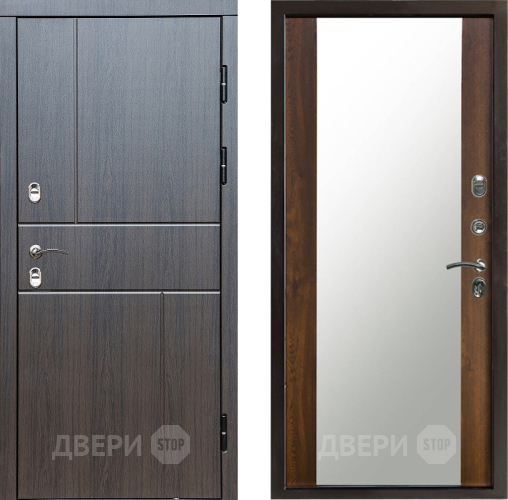 Входная металлическая Дверь Престиж TERMO с терморазрывом Горизонт Венге Зеркало Дуб в Электрогорске