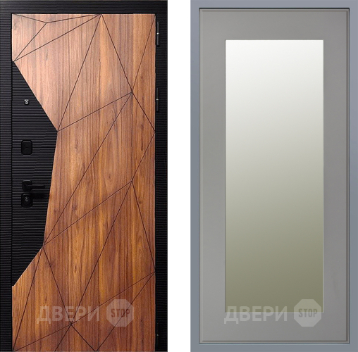 Дверь Заводские двери Морра Зеркало Модерн Грей софт в Электрогорске