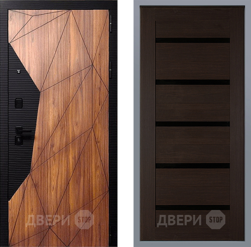 Дверь Заводские двери Морра СБ-1 орех тисненый в Электрогорске