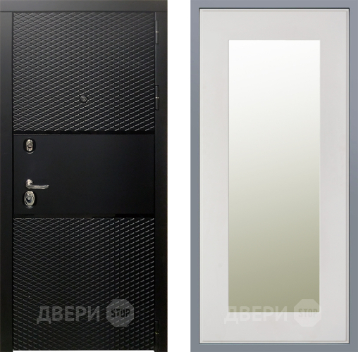 Дверь Заводские двери Тефлон Зеркало Модерн Белый софт в Электрогорске