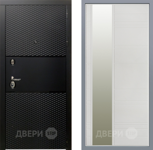 Дверь Заводские двери Тефлон Зеркало Лира Белый софт в Электрогорске