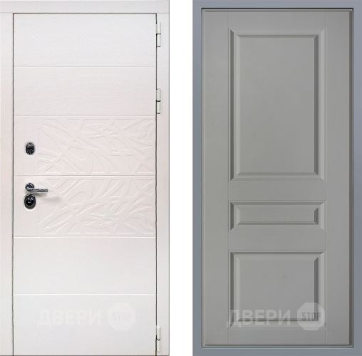 Дверь Заводские двери Дэко Вайт Стокгольм Грей софт в Электрогорске