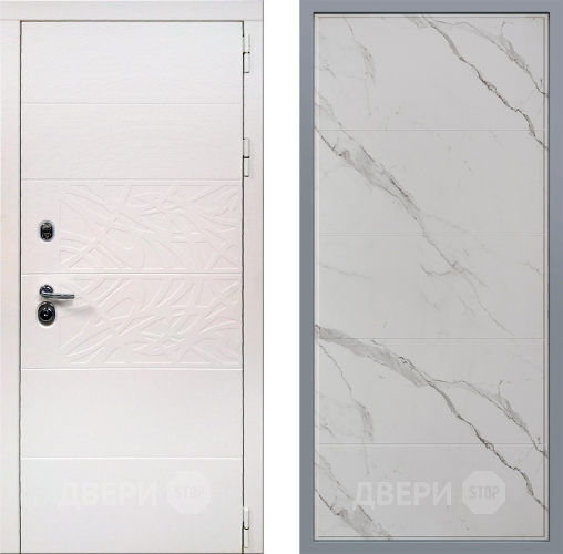 Дверь Заводские двери Дэко Вайт Тривия Мрамор белый в Электрогорске