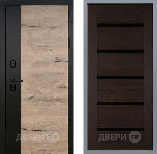 Дверь Заводские двери Ларте СБ-1 орех тисненый в Электрогорске