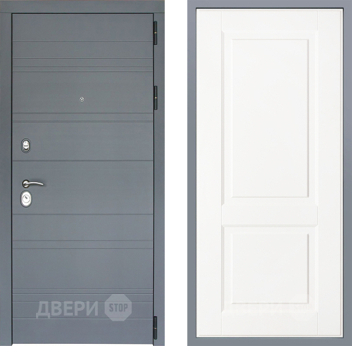 Дверь Заводские двери Лира Софт графит Доррен Белый софт в Электрогорске