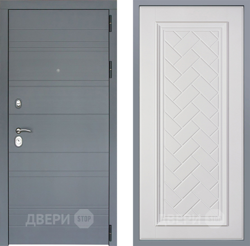 Дверь Заводские двери Лира Софт графит Упра Белый софт в Электрогорске