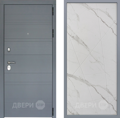 Дверь Заводские двери Лира Софт графит Флитта Мрамор белый в Электрогорске