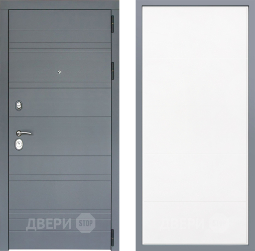 Дверь Заводские двери Лира Софт графит Тривия Белый софт в Электрогорске