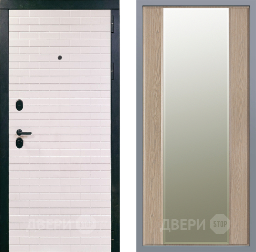 Дверь Заводские двери Сохо Зеркало Макси Беленый дуб в Электрогорске