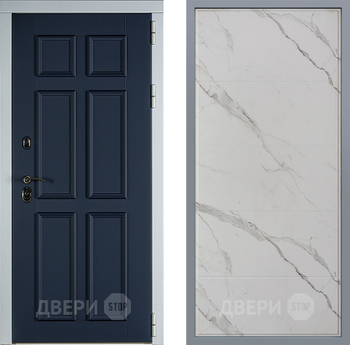 Дверь Заводские двери Стокгольм Тривия Мрамор белый в Электрогорске