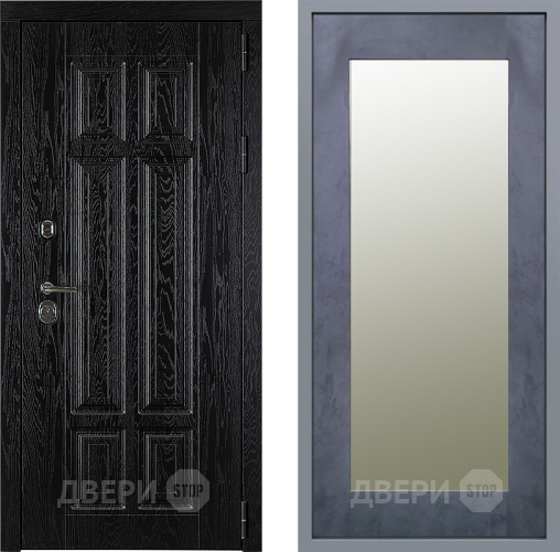 Дверь Заводские двери Мюнхен Зеркало Модерн Бетон темный в Электрогорске