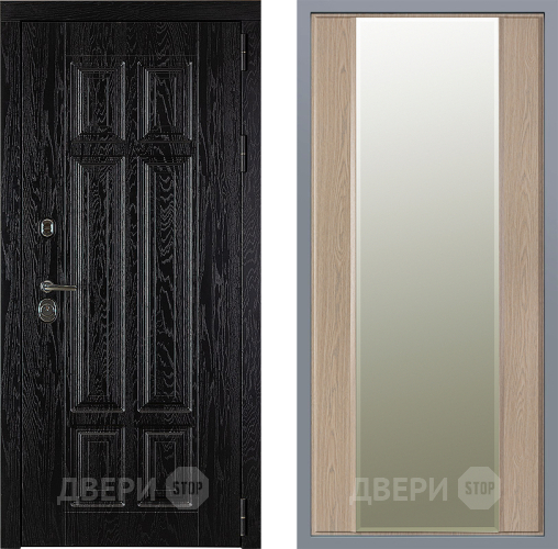 Дверь Заводские двери Мюнхен Зеркало Макси Беленый дуб в Электрогорске