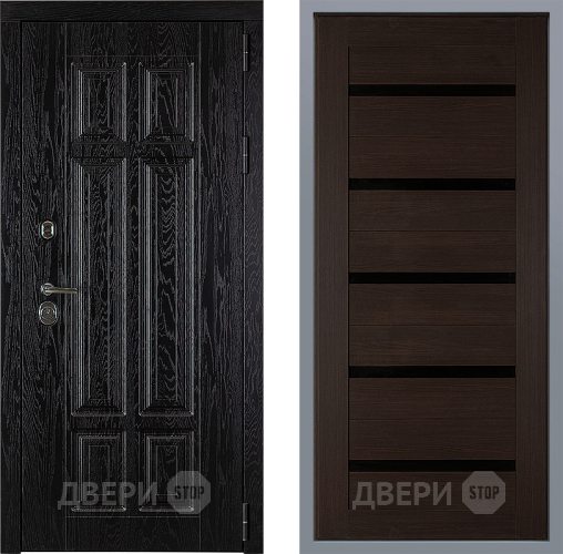 Дверь Заводские двери Мюнхен СБ-1 орех тисненый в Электрогорске