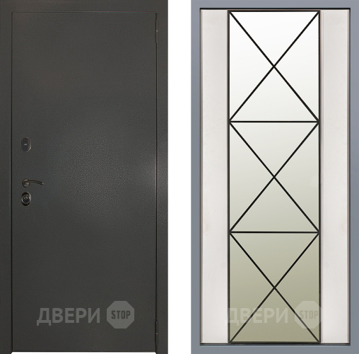 Дверь Заводские двери Эталон 3к антик серебро Зеркало Перфекто Структурное дерево в Электрогорске