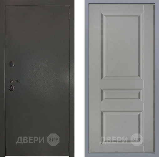 Дверь Заводские двери Эталон 3к антик серебро Стокгольм Грей софт в Электрогорске