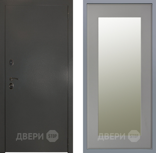 Дверь Заводские двери Эталон 3к антик серебро Зеркало Модерн Грей софт в Электрогорске
