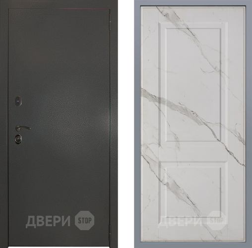 Дверь Заводские двери Эталон 3к антик серебро Доррен Мрамор белый в Электрогорске