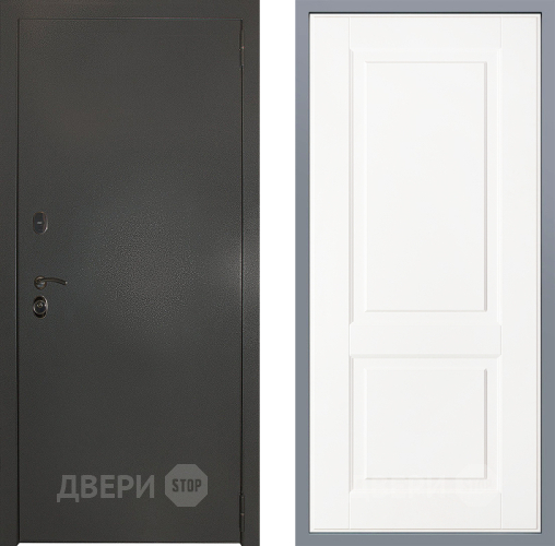 Дверь Заводские двери Эталон 3к антик серебро Доррен Белый софт в Электрогорске
