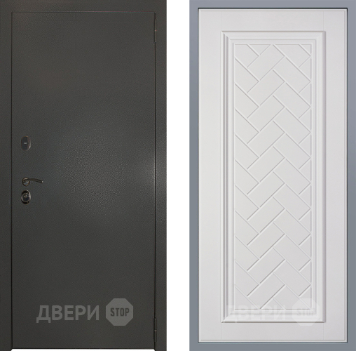 Дверь Заводские двери Эталон 3к антик серебро Упра Белый софт в Электрогорске