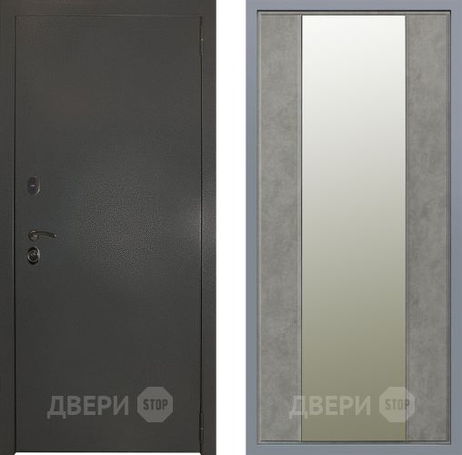 Дверь Заводские двери Эталон 3к антик серебро Зеркало Макси Бетон темный в Электрогорске