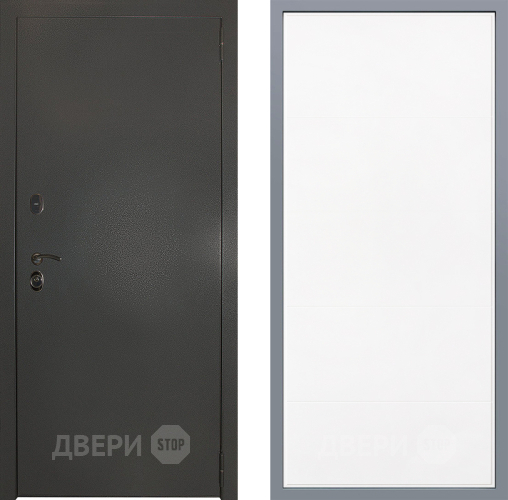 Дверь Заводские двери Эталон 3к антик серебро Тривия Белый софт в Электрогорске