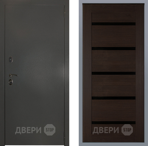 Дверь Заводские двери Эталон 3к антик серебро СБ-1 орех тисненый в Электрогорске