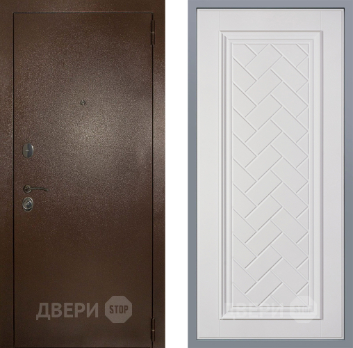 Дверь Заводские двери Эталон 3к антик медь Упра Белый софт в Электрогорске