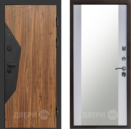Входная металлическая Дверь Престиж Avangard Зеркало Белый софт в Электрогорске