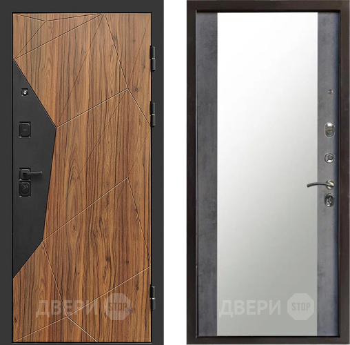 Входная металлическая Дверь Престиж Avangard Зеркало Бетон темный в Электрогорске