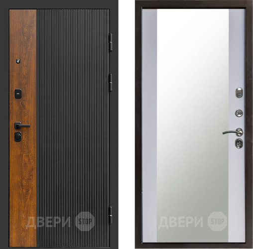 Входная металлическая Дверь Престиж Prestizh Зеркало Белый софт в Электрогорске