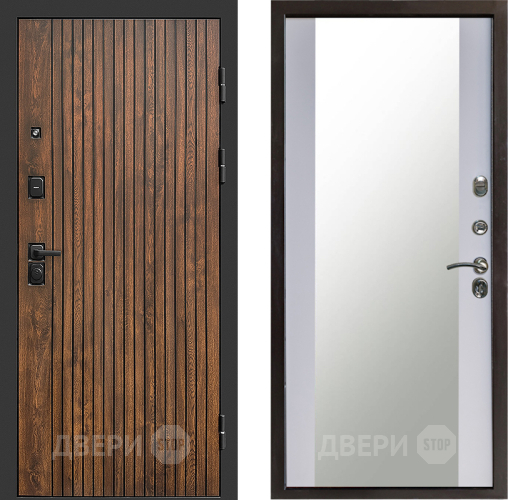 Входная металлическая Дверь Престиж Tvist Зеркало Белый софт в Электрогорске