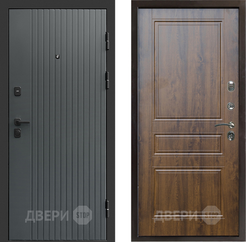 Входная металлическая Дверь Престиж Tvist Grey Классика Дуб в Электрогорске