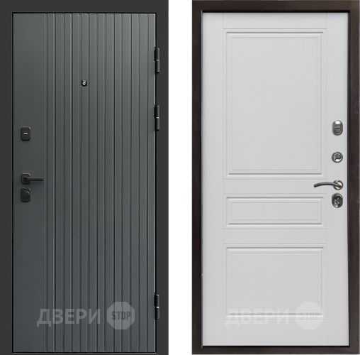 Входная металлическая Дверь Престиж Tvist Grey Классика Белый матовый в Электрогорске