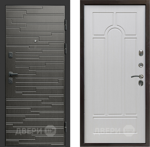 Входная металлическая Дверь Престиж Rivera Арка Лиственница белая в Электрогорске